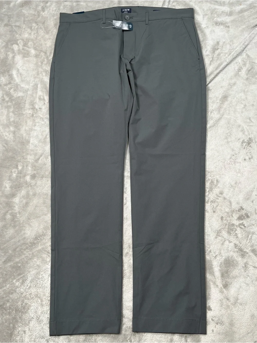 NWT J Crew Slim Tech Pants Mens 38x32 Gray Commuter Casual Wicking